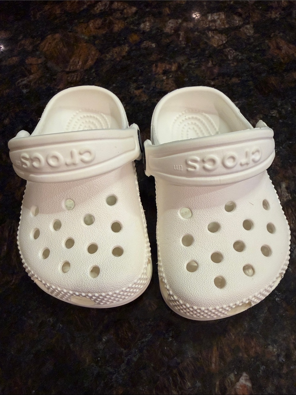 CROCS Kids White Classic Clogs with Heel Strap